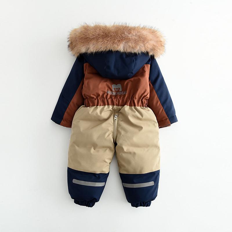 Baby Wintermantel Verdicken Baby Jumpsuit Warm Kinderjacke Wasserdicht Kinder Skianzug Kapuzen Baby Schneeanzug