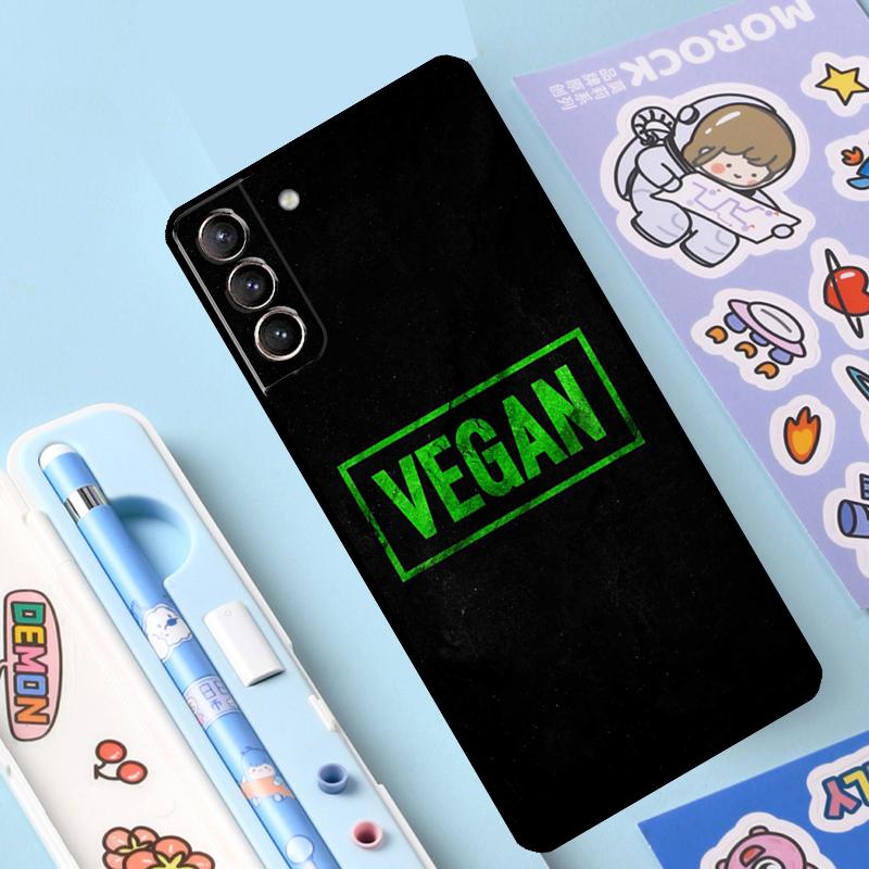 Go Vegan Case For Samsung Galaxy S23 S22 S21 Ultra S20 FE S9 S10 Note 10 Plus Note 20 Ultra Full Cover