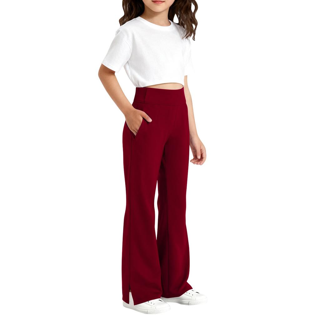 Children's Fashion Slit Micro Horn Casual Pants With Pockets And Sports Pants