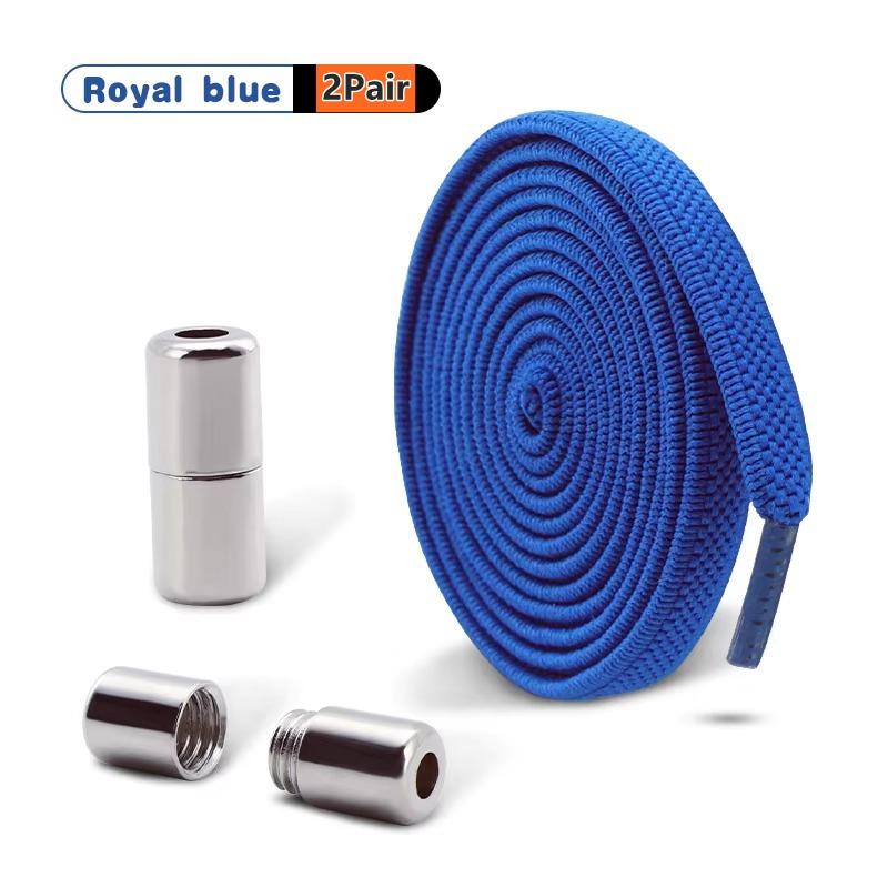 2Pair Capsule Lock Shoelaces Elastic Laces Sneakers No Tie Shoe Laces Without Ties Kids Adult 0.6cm Flat Shoelace for Shoes