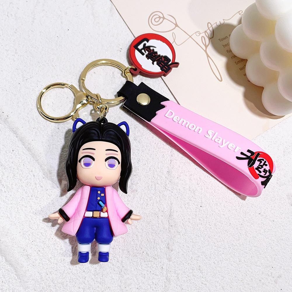 

Halloween Demon Slayer Anime Characters Keychain Creative Backpack Car Keyring Couple Christmas Gift for Fans