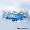 Huitan Einzigartiges Design Ozeanwelle Blaue Emaille Ringe für Damen Kupferfarbe Exquisite Sommerurlaubs-Accessoires Statement-Schmuck