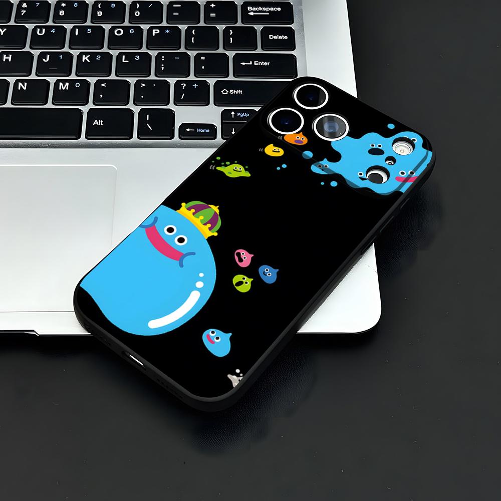 D-dragon Q-Quest Slime Phone Case For IPhone 17 Air 16 E Pro Max 15 14 13 Mini 12 Pro 11 Max Plus Black Soft Shell