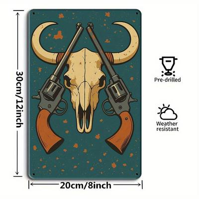 Vintage Cowboy Metal Wall Art - Rustic Retro Tin Sign for Bar & Cafe Decor
