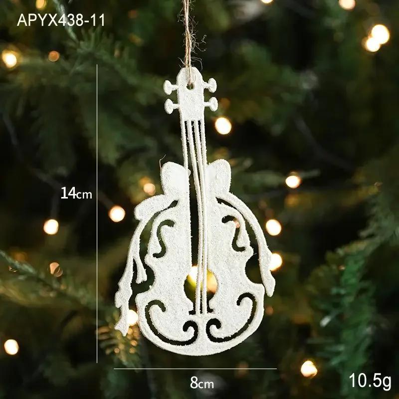 Weiße Plastik-Weihnachtsornamente Glitzerndes Reh Stern Glocke Weihnachtsbaumschmuck Hängende Anhänger für Zuhause Weihnachtsdeko