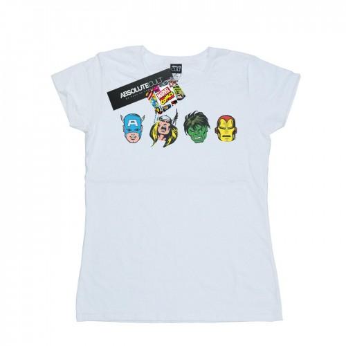 

Marvel Womens/Ladies Avengers Comic Heads Cotton T-Shirt XXL білий