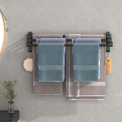Handtuchhalter aus Edelstahl, dreilagig, einfach zu installieren, großer, an der Wand montierter, rostbeständiger Badezimmer-Handtuchhalter
