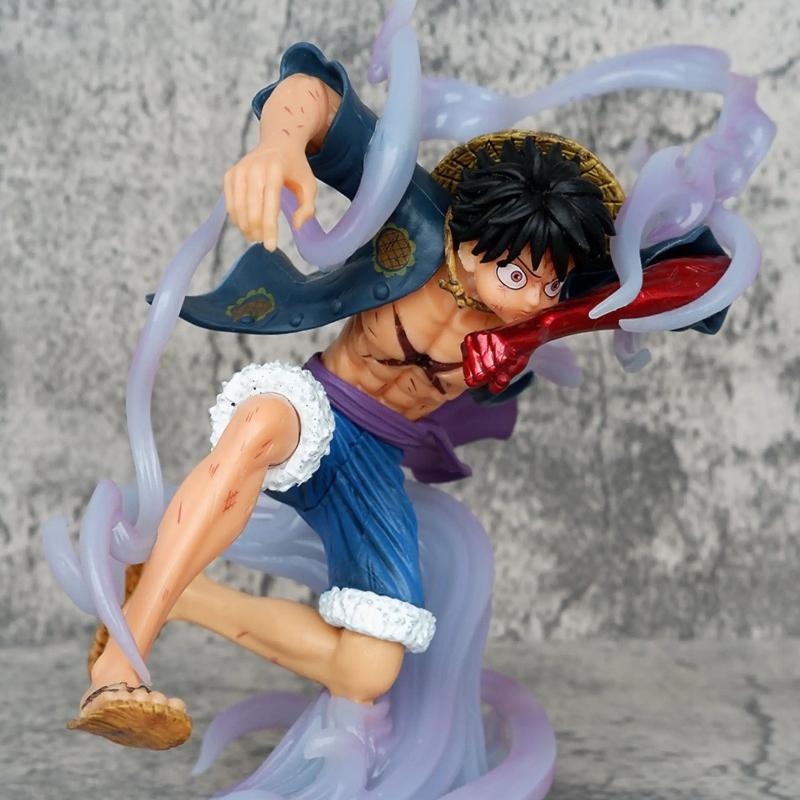 Anime One Piece Ghost Island 5th Gear Nika Luffy Blowing Air Luffy 2nd Gear Awakening Handheld Model Ornament Trendy Play