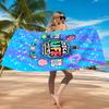 Toca Boca Game Characters In Grid Beach Towel, Quick-drying, Easy To Care For, Suitable for Both Fitness and Beach Vacations,Sports Essential