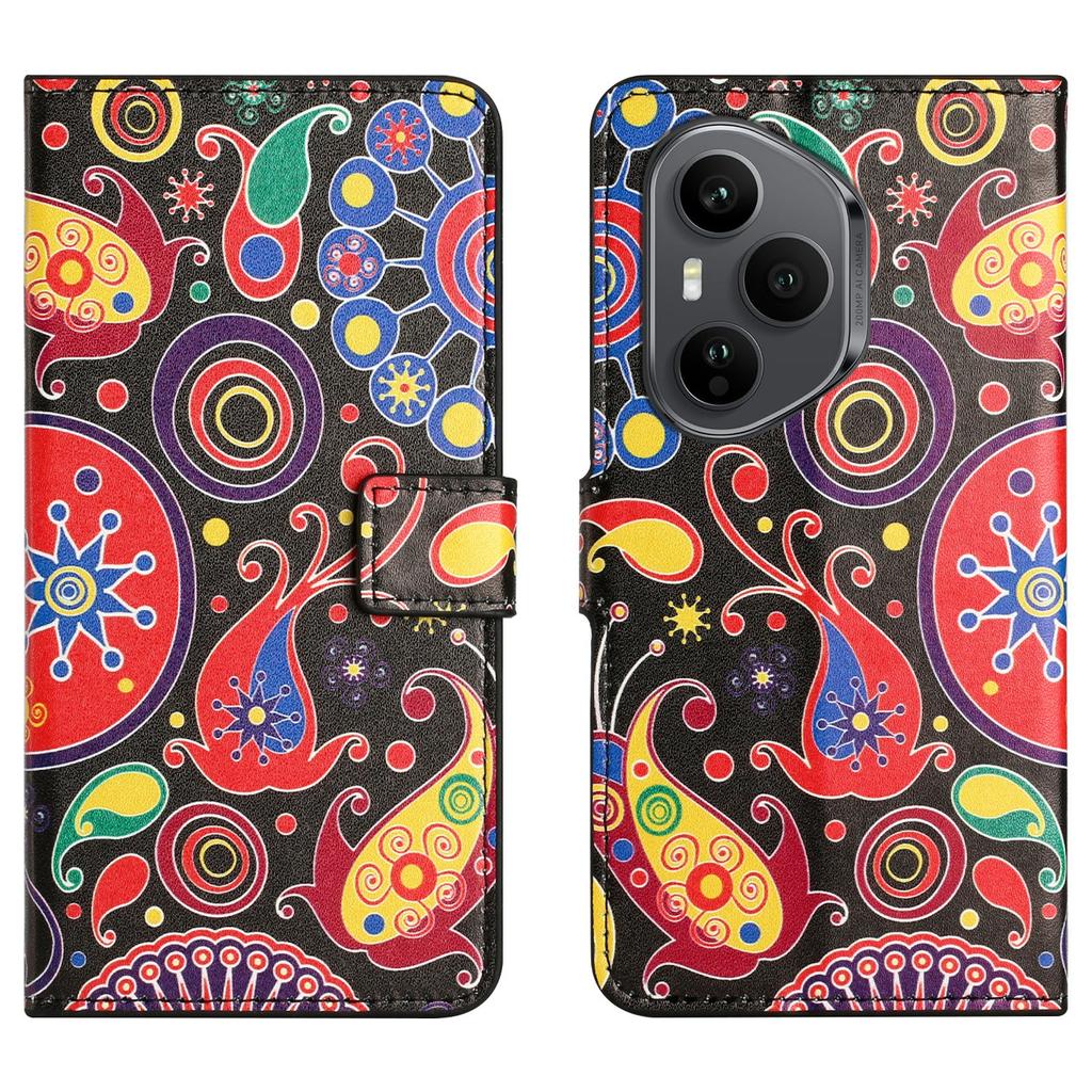 Pro Honor 400 Pro 5G (Globální) Pouzdro Vzor Potisk PU Kůže Peněženka Kryt na Telefon