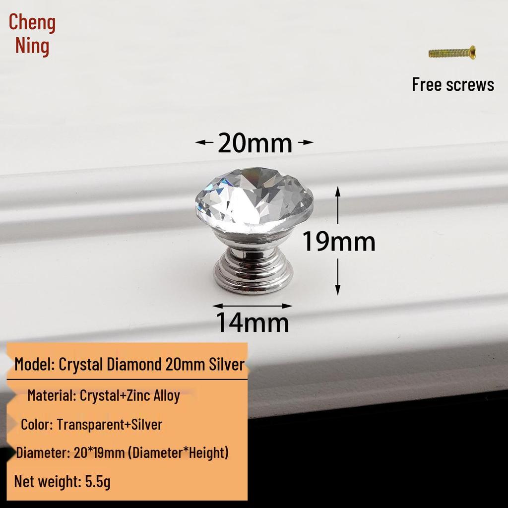 Crystal Clear Acrylic Knob: Single Hole Diamond Design for Pot Lids, Wardrobes, and Drawers