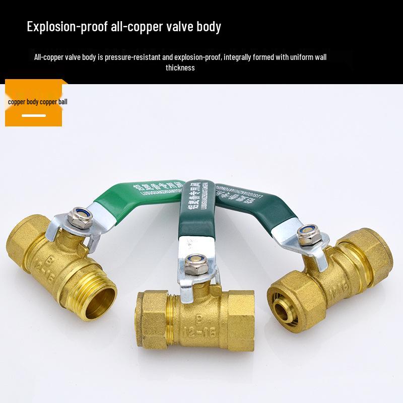 Solar Compression Ball Valve Switch with Aluminum-Plastic Pipe Fitting for Radiators 1/2" & 3/4" 2025 Model