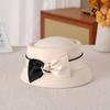2026 New 100% Wool Bowler Hat with Bow | Small Brim French Elegant Autumn Winter Luxury Women's Felt Hat