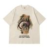 Herren T-Shirt Hip Hop Auge Grafik Oversized Baumwolle Ästhetisch Vintage Koreanisch Harajuku Kurzarm Oberteile T-Shirt Y2k Streetwear Kleidung