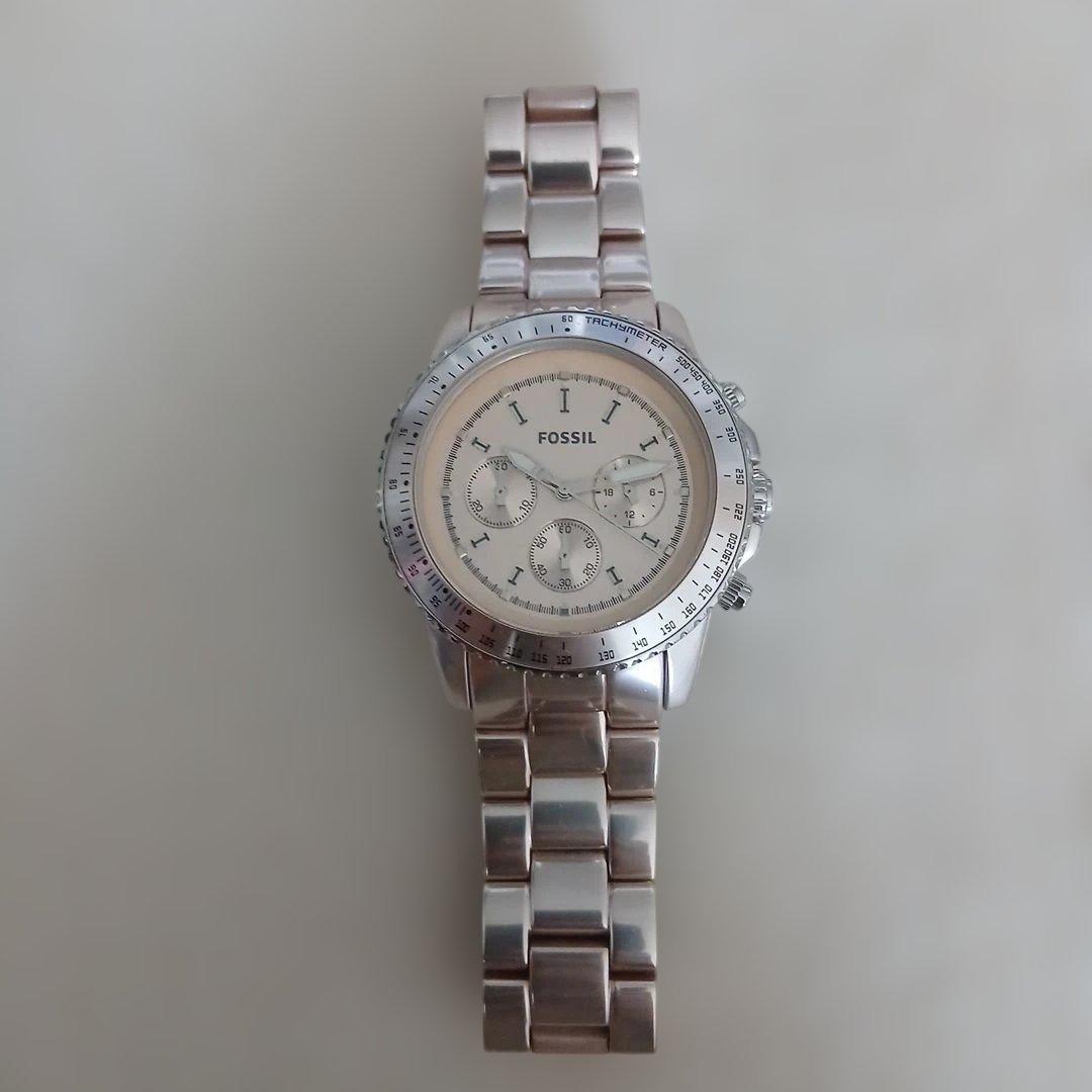 Used FOSSIL Chronograph Watch Pink Gold