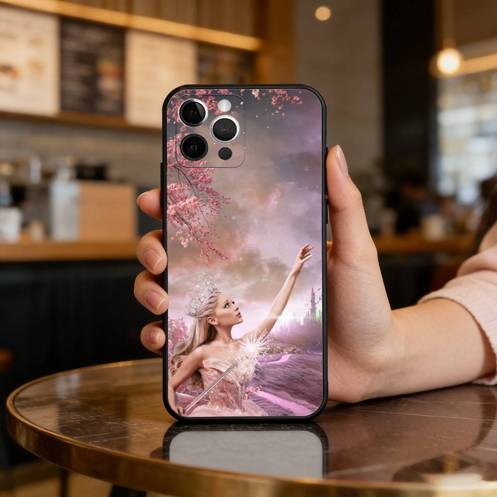 Singer A-Ariana G-Grande Soft Silicone Black Cover,Phone Case For iPhone 17,16,15,14,13,12,11 Plus,Pro Max,XS