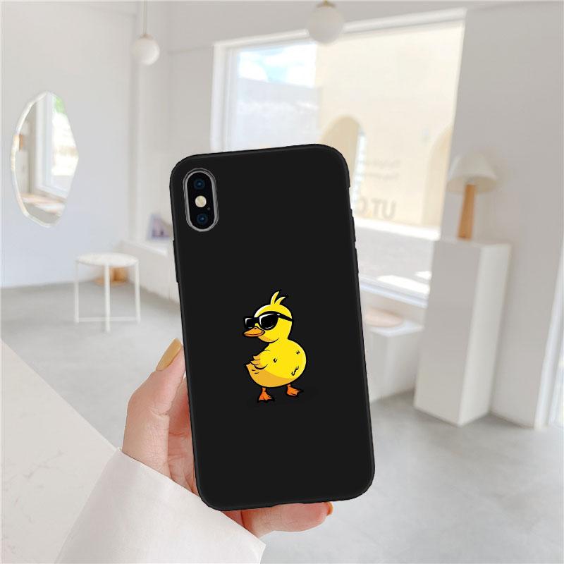 

FM20 DUCK Cartoon Soft Shell Phone Case for iPhone 16 15 14 13 12 Pro Max Plus Mini iPhone 15 Pro