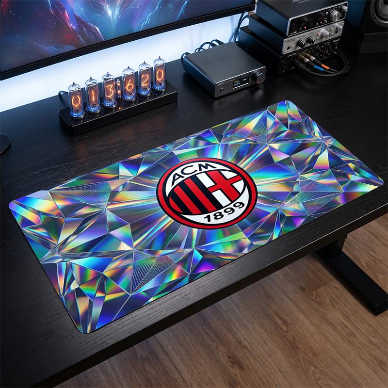 משטח עכבר גדול מודפס AC Milan, משטח שולחן גיימינג מגומי רך מונע החלקה לקישוט משרד, מחשב נייד, מחשב