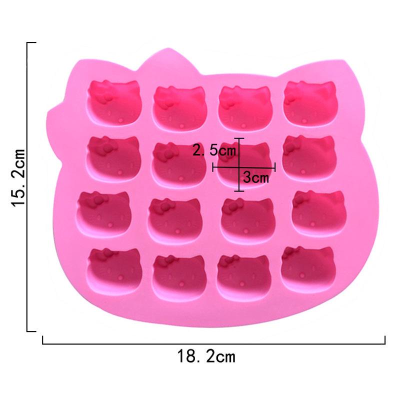 

16-Cavity Cartoon Cat Silicone Mold for DIY Chocolate, Candy, Gummy, Baking, and Dessert. рожевий