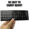 2Pcs Portuguese Keyboard Layout Stickers Keyboard Replacement Cover for Notebook Desktop Computer Black Background White