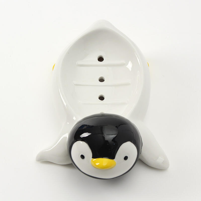 Draining Prone Penguin Soap Dish