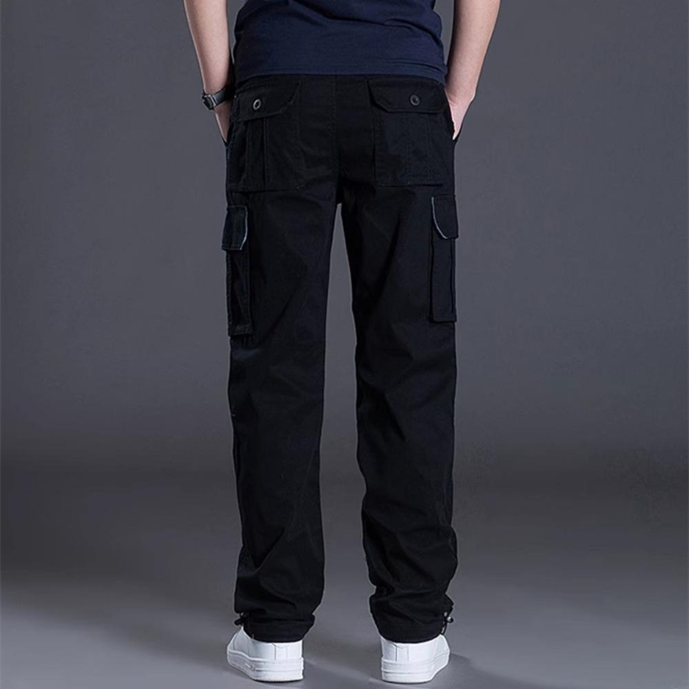 2025 Cotton Multi Flap Pockets Men's Straight Leg Cargo Pants Loose Casual Outdoor Pants Men's Work Pants for Hiking Tactical