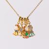 Stainless Steel Colorful Zircon Fairy Tale Little Princess Necklace Gold-plated Universal Chain Clavicle Chain Sweet Temperament