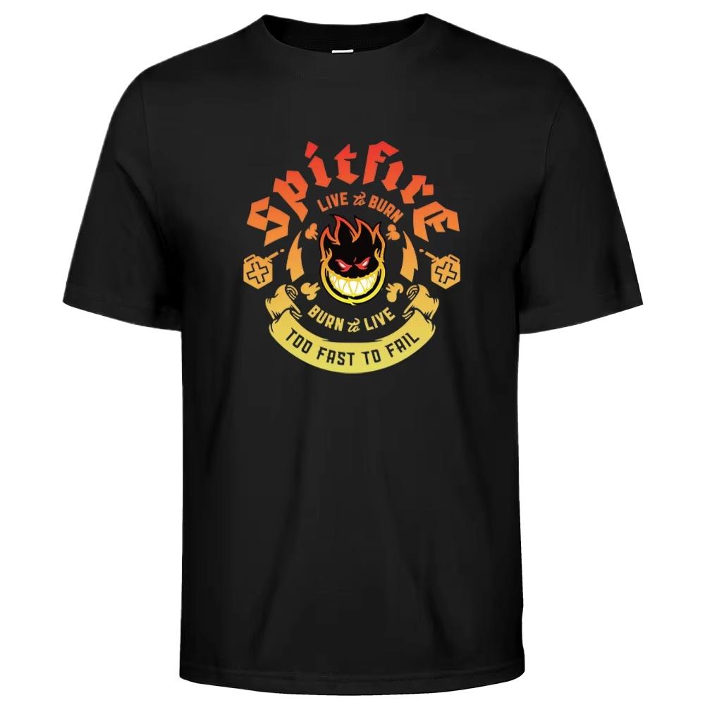 Unisexs Cotton Spitfire Graphic Print Tshirt Tees Casual Loose Round Neck Street Style Tops for Unisex and WoUnisex 2026