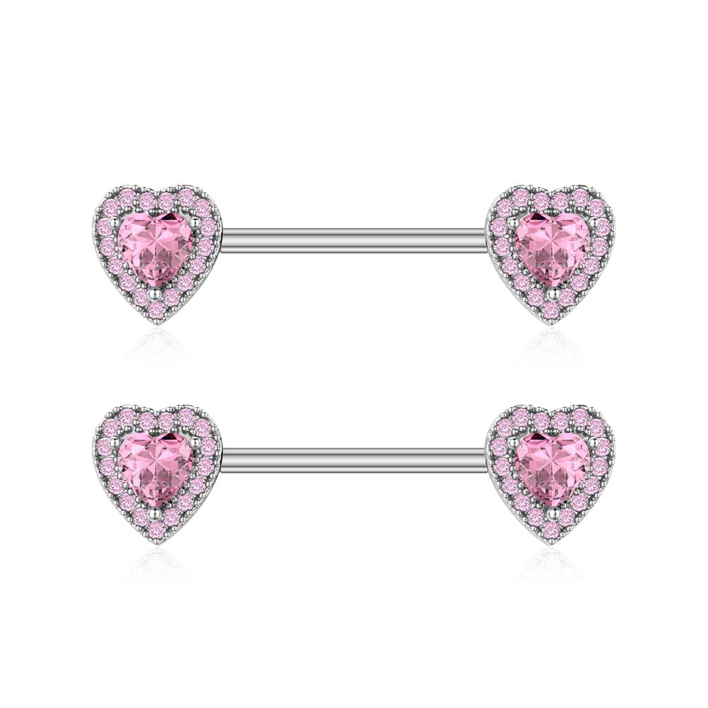 2pcs Heart Dangle Nipple Rings Shield Bar Sets for Women Stainless Steel Moon Butterfly Shaped Nipple Piercings Barbell