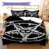 Bettwäsche mit Satansymbol-Muster, Steppbett-Set Bettbezug Kissenbezug Heim-Geburtstagsgeschenk (1 Bettbezug + 2 Kissenbezüge, ohne Füllung)