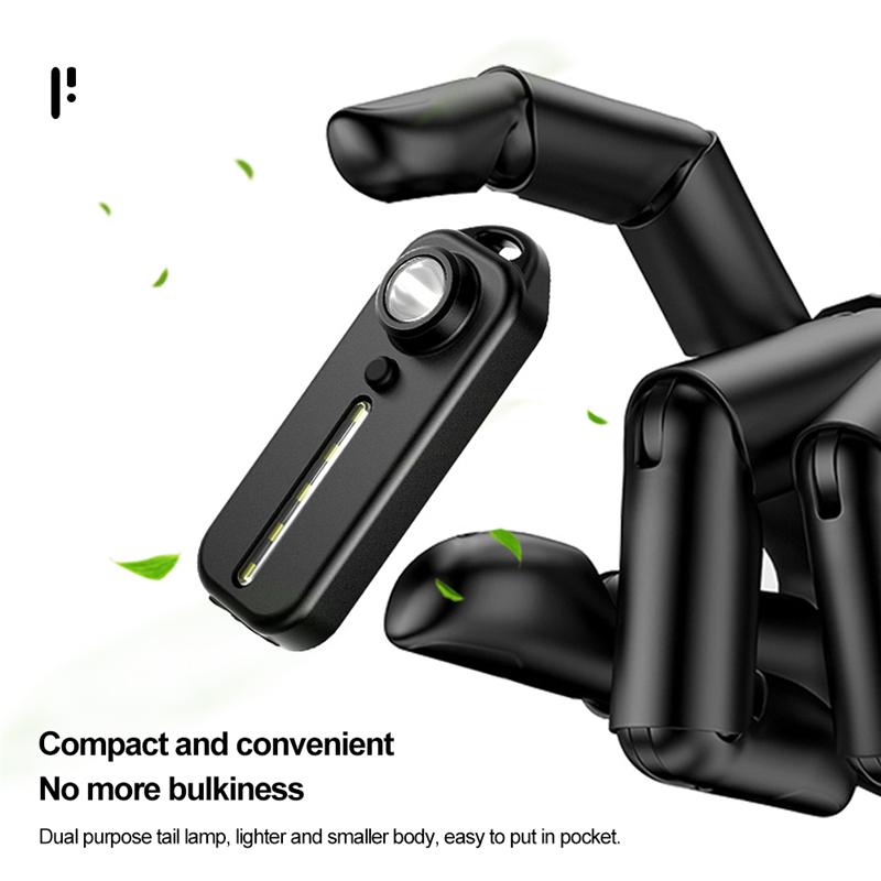 Dobíjecí zadní svítilna na kolo Led přenosná svítilna typu C Vodotěsná nouzová baterka s svítilnou Cyklistika Běh Jízda na koni Turistika