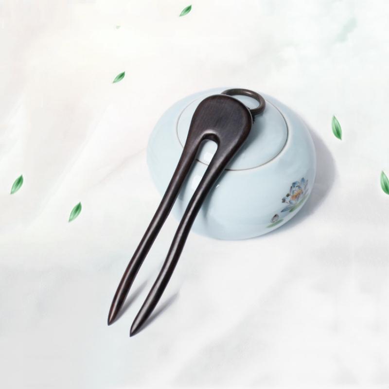 Baguettes à cheveux chinoises simples Fourchettes à cheveux en bois en forme de U pour femmes Créateur de chignon Épingles à cheveux Accessoires Pièces de tête Mode Rétro