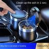 Car Ashtray Led Lighted Push Lid Ash Holder Cigarette Tray Smoke Proof Stain Resistant Durable Abs For Vehicle Home Office Bar