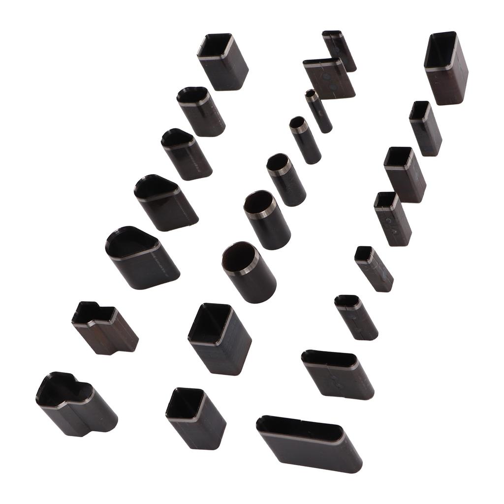24Pcs Hollow Punch Cutter High Carbon Steel Assorted Styles Box Packed Leather Cutter Punch for Fabric Clay DIY Belt