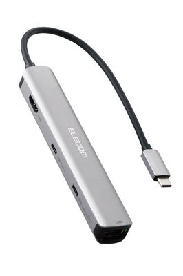 Elecom USB-C Hub Docking Station 6-in-1 Slim Type PD 100W Compatible 4K60Hz Compatible HDMI Compatible with MacBook, MacBook Air, MacBook Pro, iPad Bl