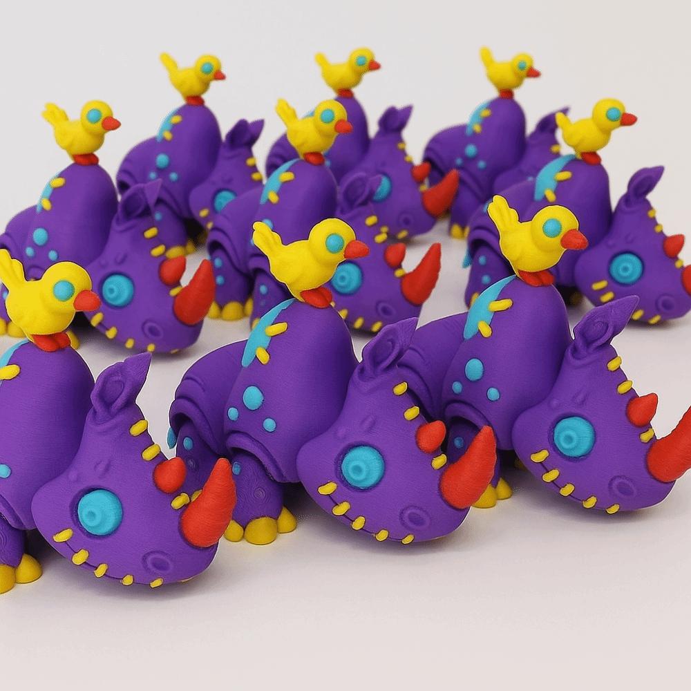 Multi-Jointed 3D Printing Rhinoceros Toy Simulation Anime Rhinoceros Toys Halloween Decoration