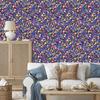 Blue and purple wildflowers wallpaper for living room and bedroom 50x1000