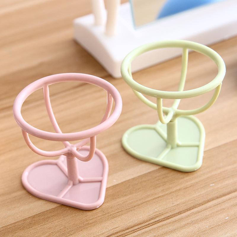 3Pcs Women Makeup Beauty Powder Puff Egg Sponge Display Stand Holder Drying Rack