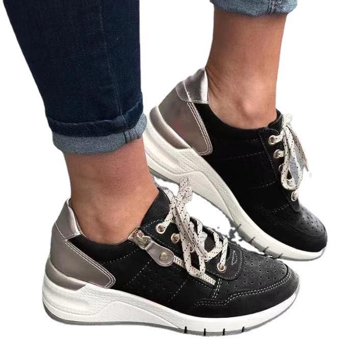 2025 new foreign trade large size 35-43 fashion casual women's shoes sports shoes lace-up platform large size women's shoes
