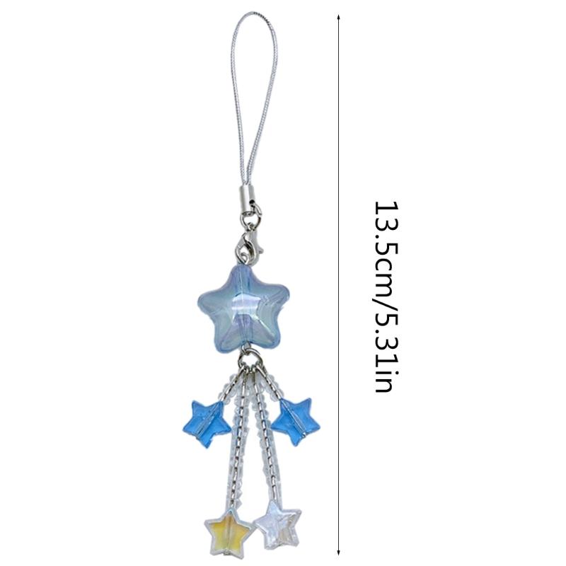 Star Bead Tassels Pendant Phone Charm Hanging Rope Cute Phone Chain Strap Bag Decoration Lanyard Keychain Accessories