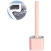 TPR Brosses de toilette Brosses de toilette Soft Flat Head Toilet Brush, Silicone Flex Toilet Brush and Holder Set, No-Slip Long