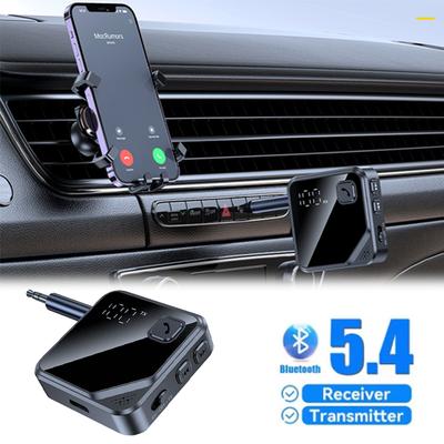 New Bluetooth 5.4 Transmitter Receiver 2 In1 Wireless Adapter With LCD Display for Car Music Headphone Speaker AUX Audio Adapter