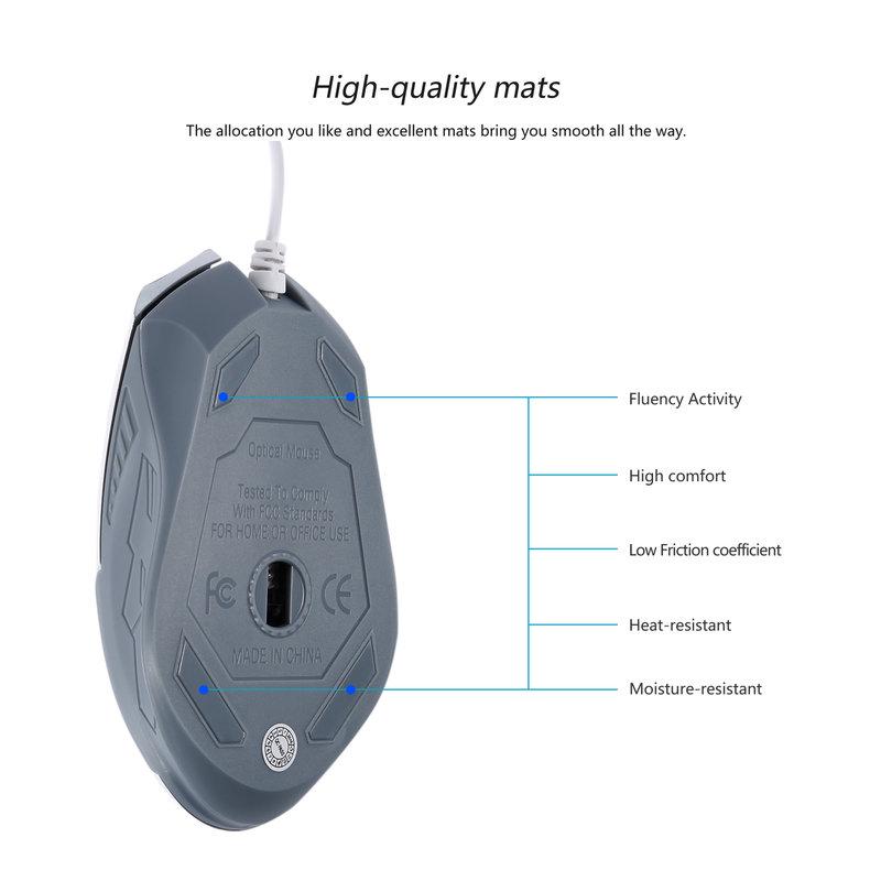 Professional G41 2.4GHz 1600dpi Optical Wired Gaming Game Mouse with USB 6 Buttons Gaming Mouse Computer Mice for PC Laptop