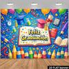 2D Feliz Graduación Kulisse Bleistift Buch Abschluss Foto Booth Hintergrund