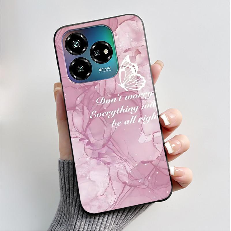 Case For ZTE Blade V60 Design 4G/Blade V60 Vita/Nubia V60 Design/Axon 60 Lite Soft Silicone Black Cover Cute Flower Cartoon Case