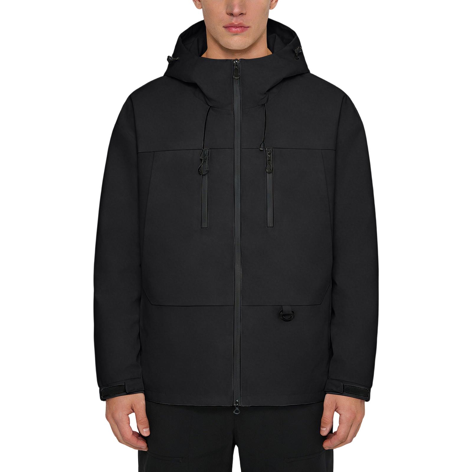 Унисекс свободная ветровка с капюшоном XXL