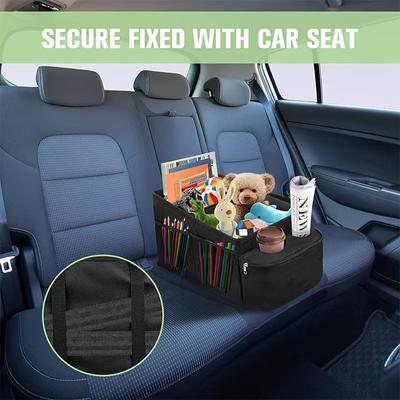 Car Trunk Organizer Bag Non-slip Waterproof Car Travel Organizer Box Auto Folding Boot Seat Organizer with 2 Cup Holders