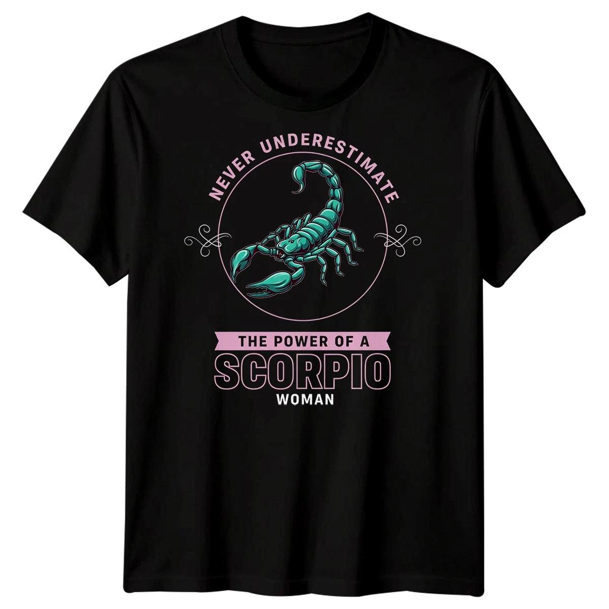 

Scorpion Scorpio Zodiac Astrology Mens T-Shirt Never Underestimate Power 3XL