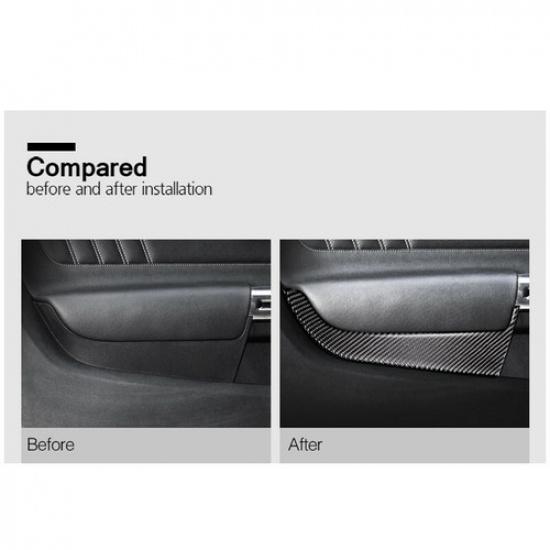 2pcs Carbon fiber Front Door Panel Decorative Cover For Ford Mustang 2015-