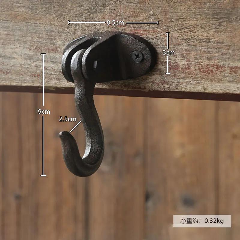 Retro Iron Art Cast Iron Hook Courtyard Garden Outdoor Wall Decoration Clothing Store Clothing Hat European Style Clothes-hook